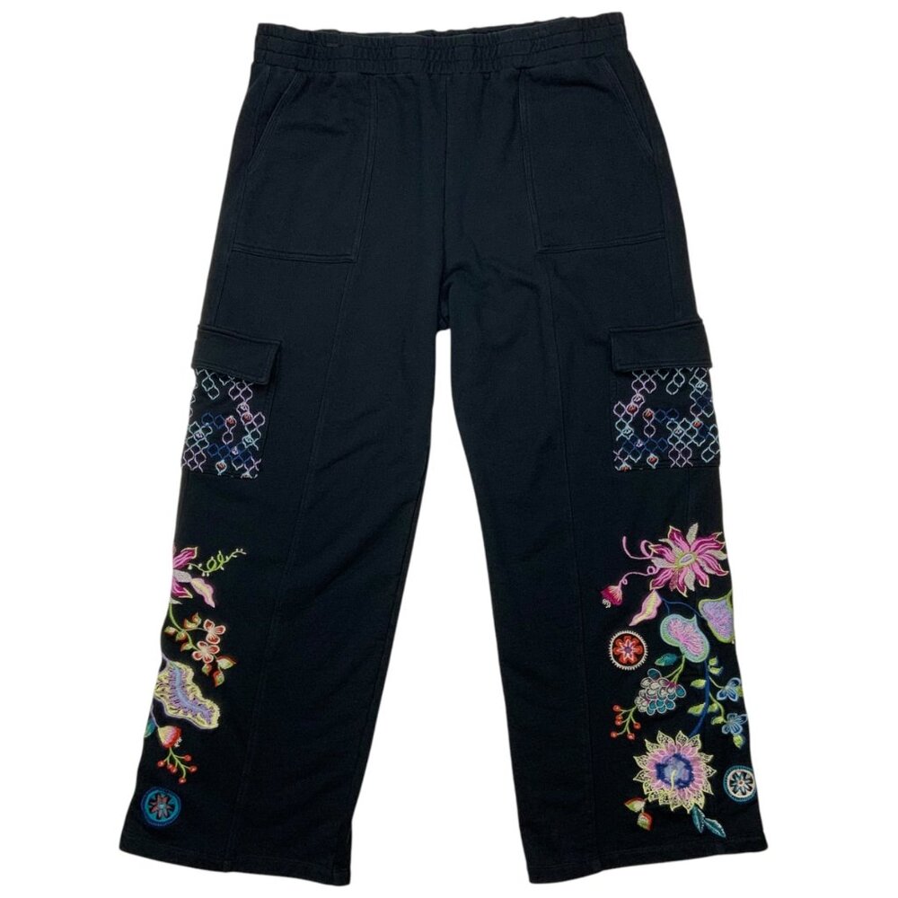 Embroidered Black Women's Pants